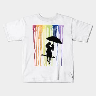 Kissing in the Rain Kids T-Shirt